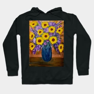 Sunflowers and mixed purple and pink flower Hoodie